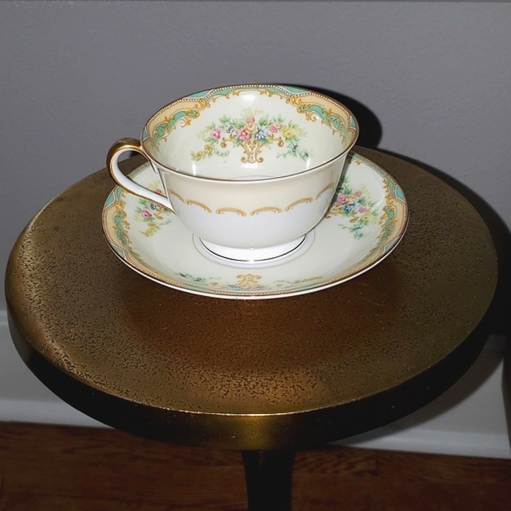 Vtg Noritake Joan 584 Teacup and Saucer Set